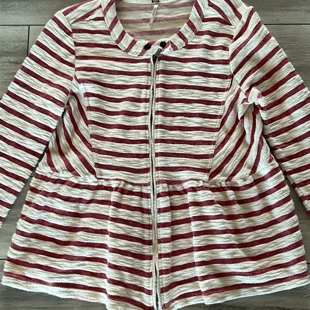 Free People striped peplum jacket size small